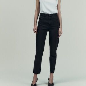 Zara basic mom fit black denim jeans